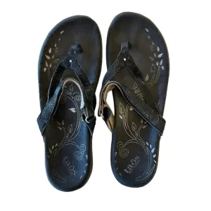 Taos Footwear walking sandals black sparkly details, adjustable straps size 9