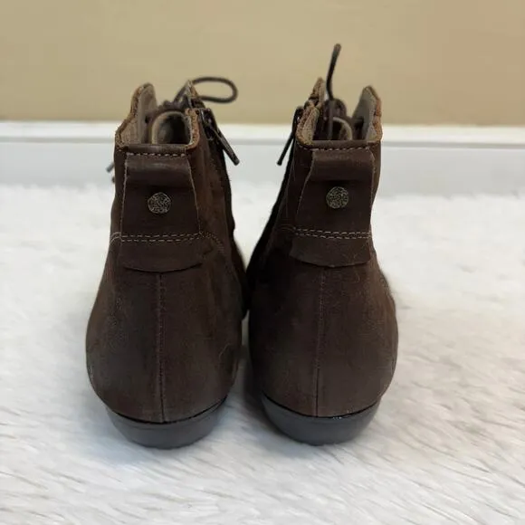 Taos Impulse Oiled Leather Brown Lace Up Ankle Boots Size 9