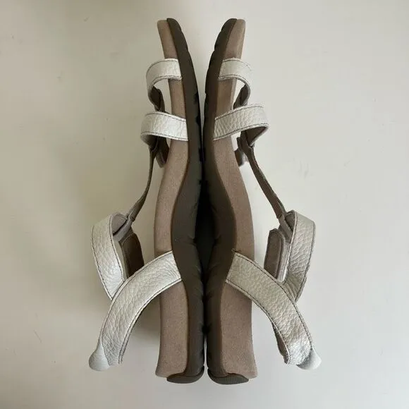 Taos Trophy 2 Leather Sandals Womens 9 40 Strappy Comfort Supportive Shoes White