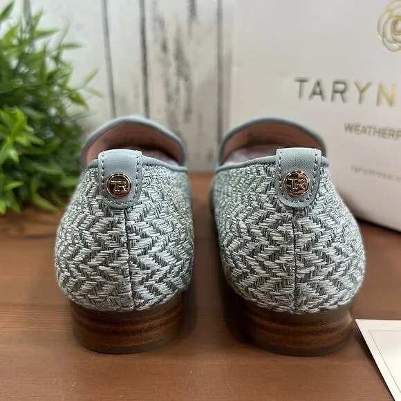 Taryn Rose Brigitta Woven Floral Heeled Loafers Size 5