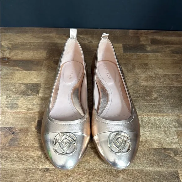 Taryn Rose - Rose Gold Flats with Metallic Accents Size 10.5