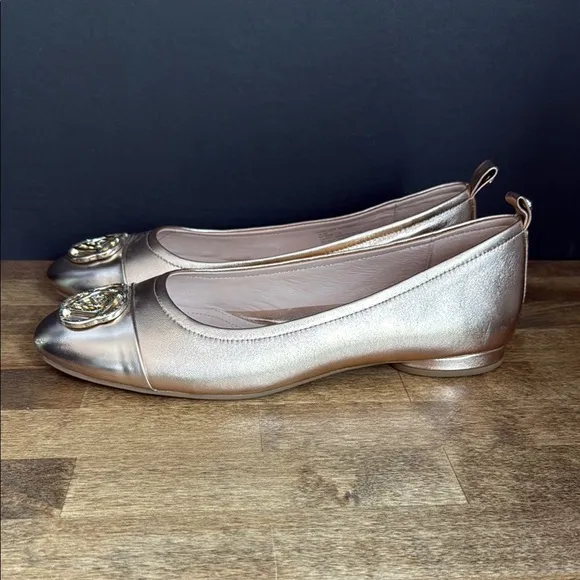 Taryn Rose - Rose Gold Flats with Metallic Accents Size 10.5