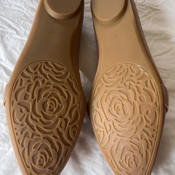 Taryn Rose Tan Flats with Bow Detail