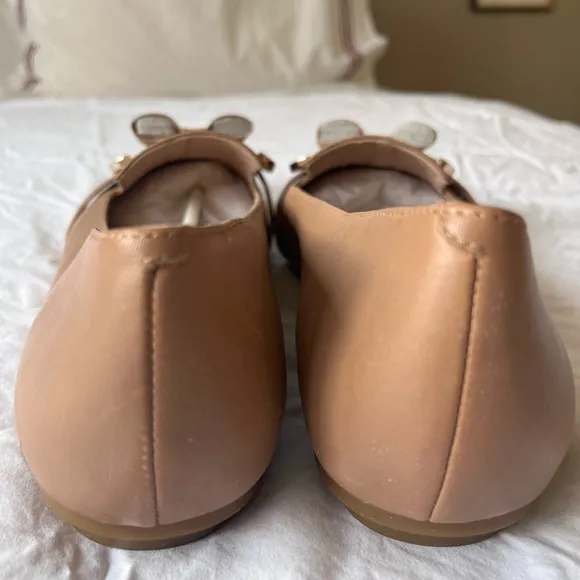 Taryn Rose Tan Flats with Bow Detail