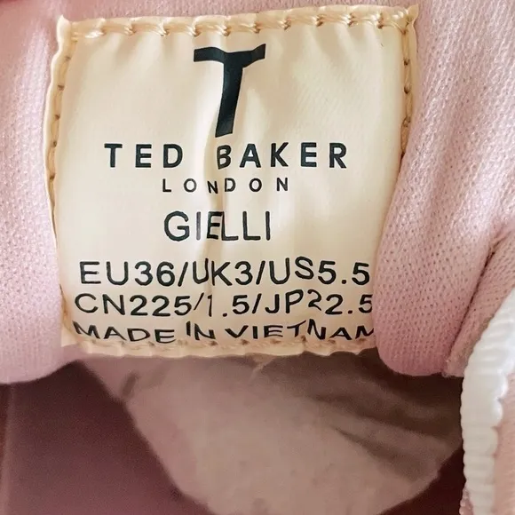 TED BAKER Gielli Rose Gold Sneakers Women’s Lace Up Shoes Flats Athletic Shoes