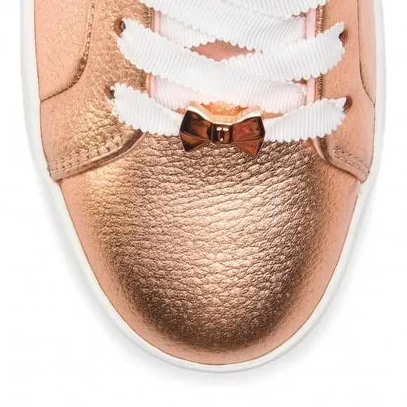 TED BAKER Gielli Rose Gold Sneakers Women’s Lace Up Shoes Flats Athletic Shoes