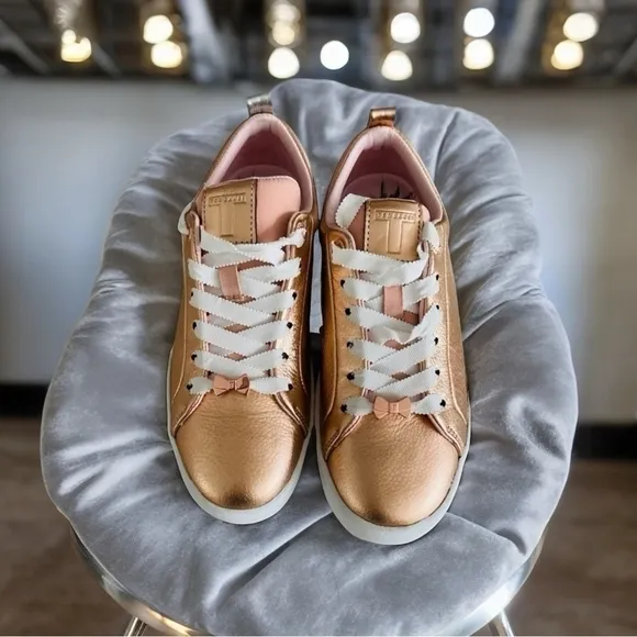 TED BAKER Gielli Rose Gold Sneakers Women’s Lace Up Shoes Flats Athletic Shoes