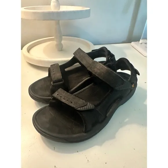 Teva Sandals Hiking Walking Comfort Adjustable Straps Black Mens Size 9