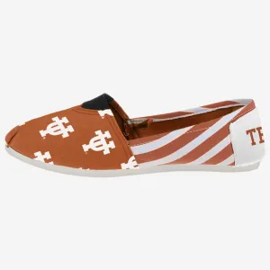 Texas Longhorns Womens Stripe Canvas Shoe