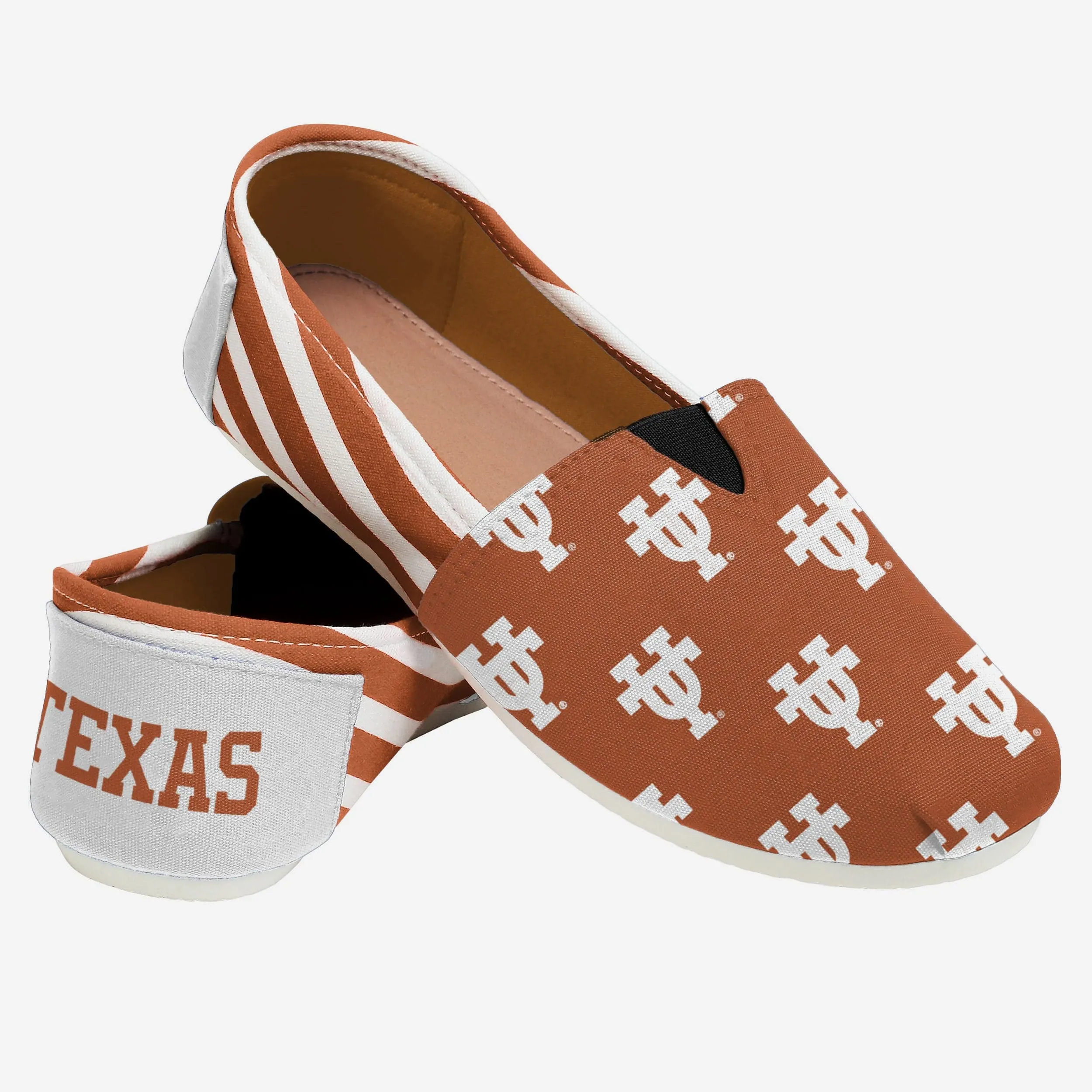 Texas Longhorns Womens Stripe Canvas Shoe