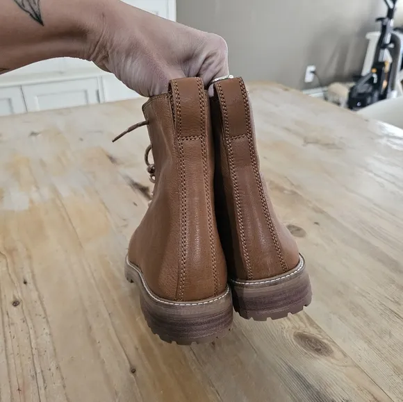 The Clair Lace-Up Boot in English Saddle Leather