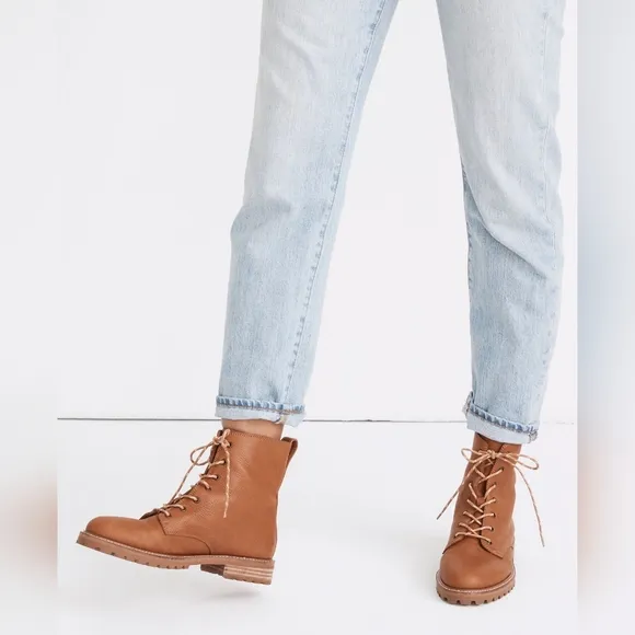 The Clair Lace-Up Boot in English Saddle Leather