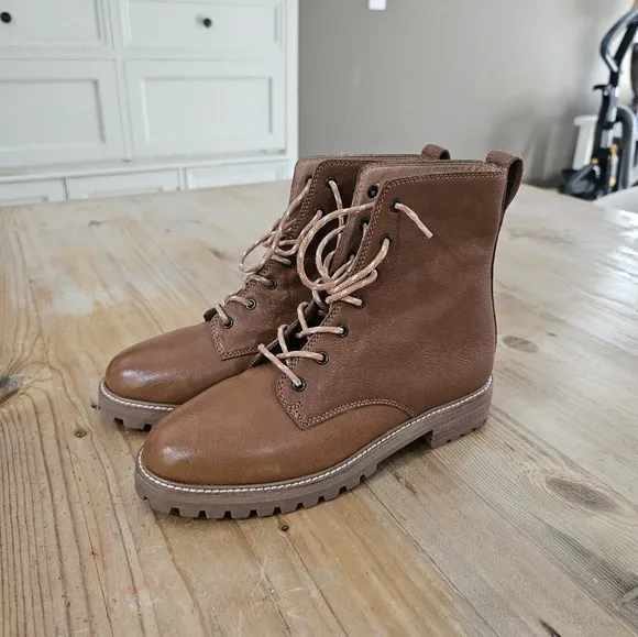 The Clair Lace-Up Boot in English Saddle Leather