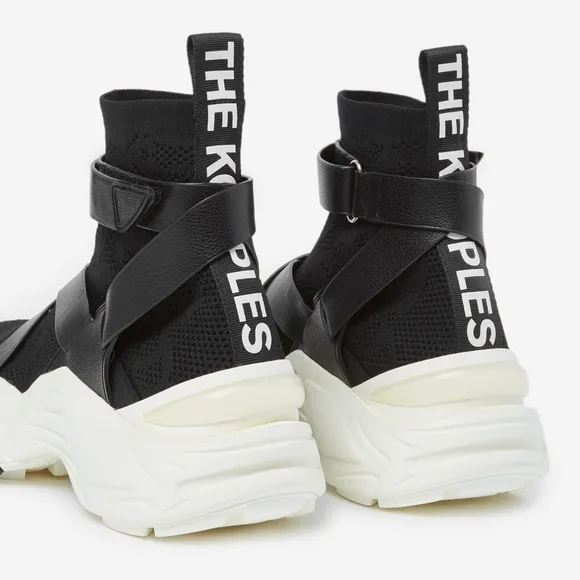 The Kooples Black Slick Wedge High-Top Sneakers