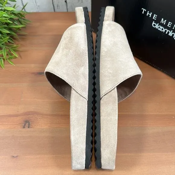 The Men's Store at Bloomingdale's Stone Suede Slide Sandals Size 9 $145