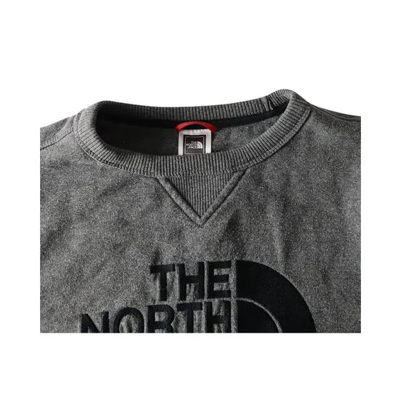The North Face Men's Drew Peak Embroidered Logo Crewneck Sweatshirt in Grey