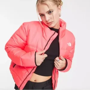 The North Face Women NSE 2000 Puffer Jacket in bright coral size S new with tag