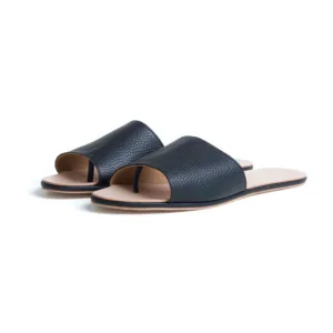 The Palatines Caelum Pebbled Leather Slide Sandals Black Size 8.5
