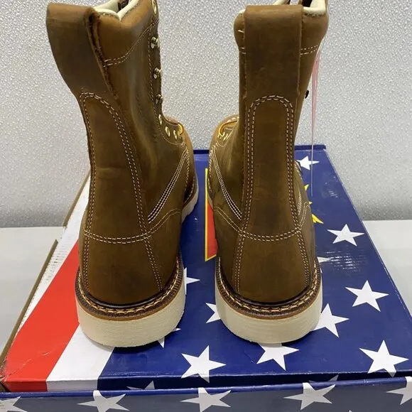 Thorogood 8&quot; Steel Toe Work Boots – Crazy Horse Brown Men’s Size 9.5D –
