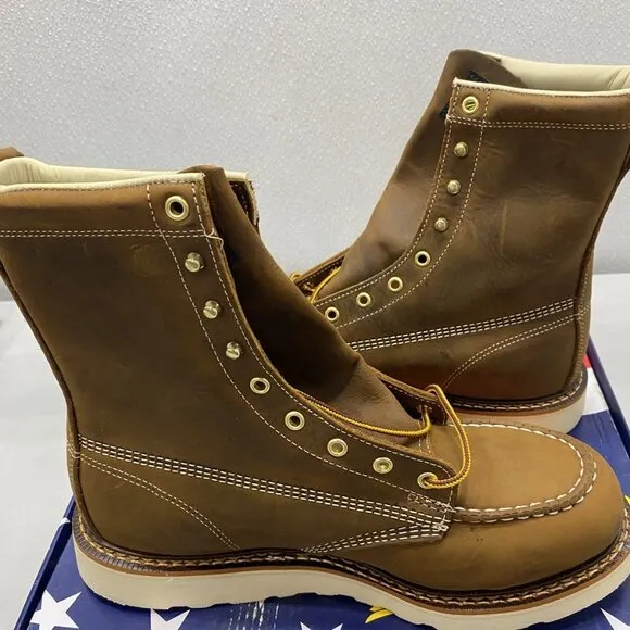 Thorogood 8&quot; Steel Toe Work Boots – Crazy Horse Brown Men’s Size 9.5D –