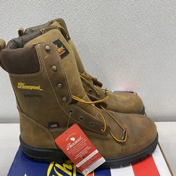 Thorogood Genesis Series 8&quot; Waterproof Work Boots – Chestnut Men’s Size 10EE –