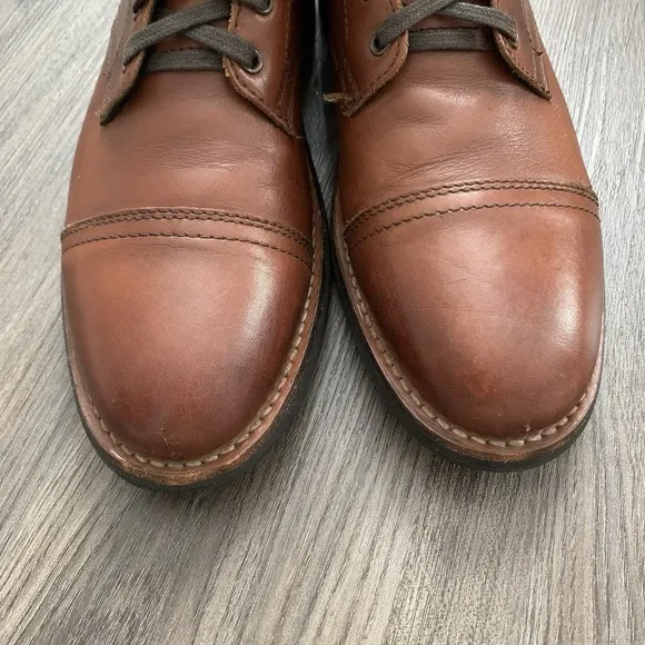 Thursday Men's Captain Toe Lace Up Boots Size 9.5 Brown Leather Handmade