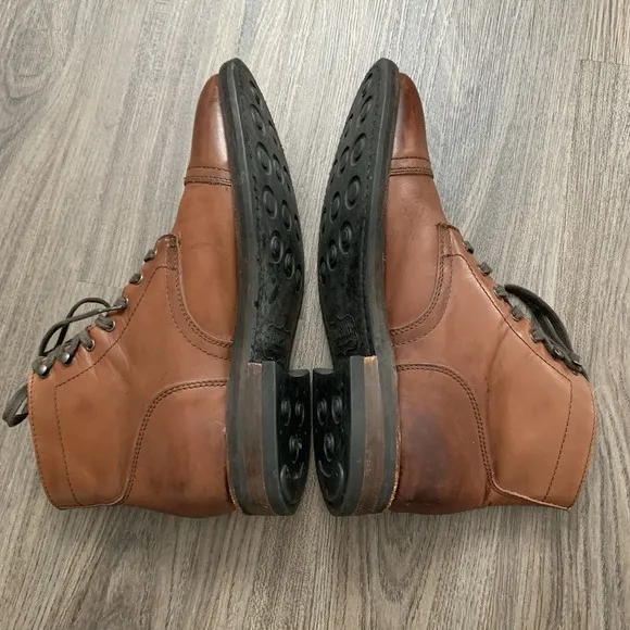 Thursday Men's Captain Toe Lace Up Boots Size 9.5 Brown Leather Handmade