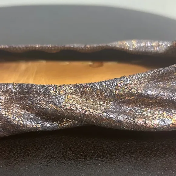 Tieks Lovestruck Metallic Iridescent Foil Black Base Crackled Ballet Flats 12
