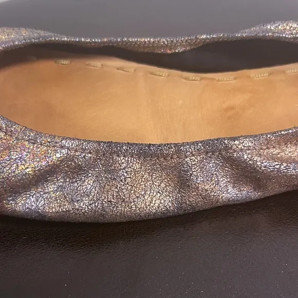 Tieks Lovestruck Metallic Iridescent Foil Black Base Crackled Ballet Flats 12