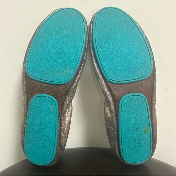 Tieks Lovestruck Metallic Iridescent Foil Black Base Crackled Ballet Flats 12