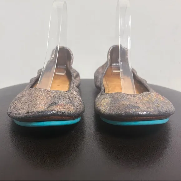 Tieks Lovestruck Metallic Iridescent Foil Black Base Crackled Ballet Flats 12