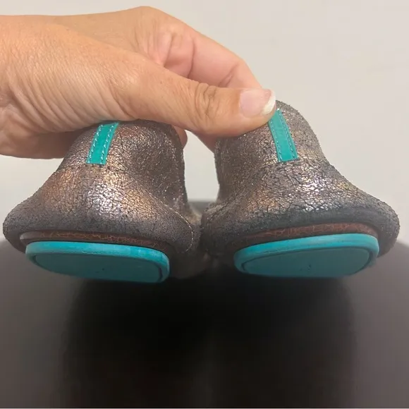Tieks Lovestruck Metallic Iridescent Foil Black Base Crackled Ballet Flats 12