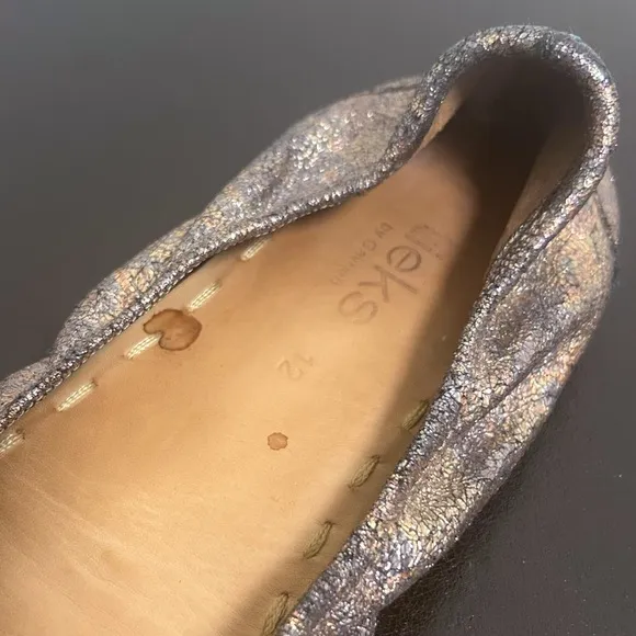 Tieks Lovestruck Metallic Iridescent Foil Black Base Crackled Ballet Flats 12