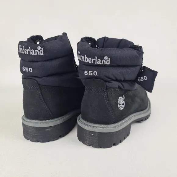 Timberland 6In Down Boot Black Outdoor LITTLE KIDS Size 13.5