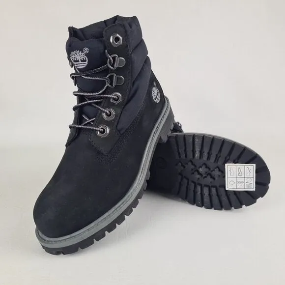 Timberland 6In Down Boot Black Outdoor LITTLE KIDS Size 13.5