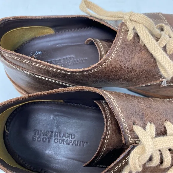 Timberland brown leather low top boots 10
