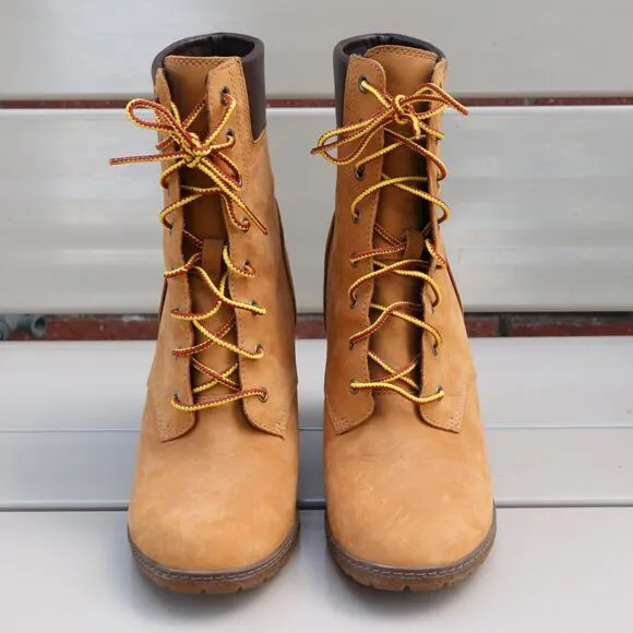 Timberland Glancy 6&quot; Lace Up Boots Women's Size 8.5 Tan Streetwear