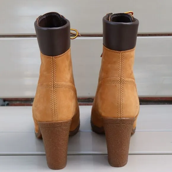 Timberland Glancy 6&quot; Lace Up Boots Women's Size 8.5 Tan Streetwear