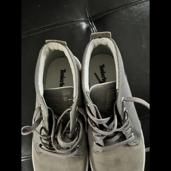 Timberland Groveton Med Grey Nubuck Leather Fabric Chukka Sneakers A1GIF SZ 9.5M