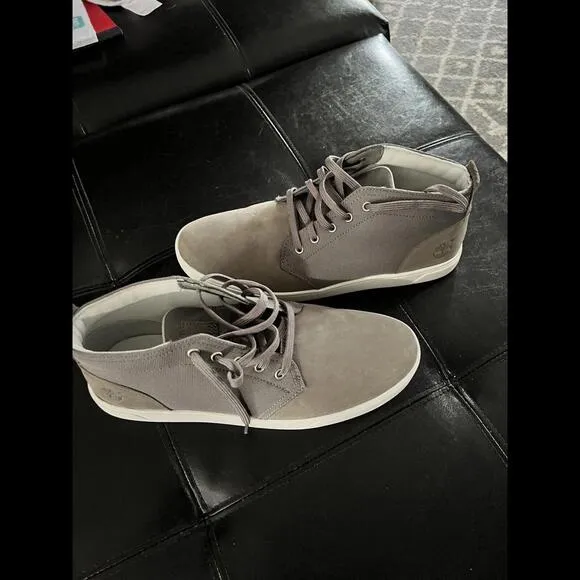 Timberland Groveton Med Grey Nubuck Leather Fabric Chukka Sneakers A1GIF SZ 9.5M