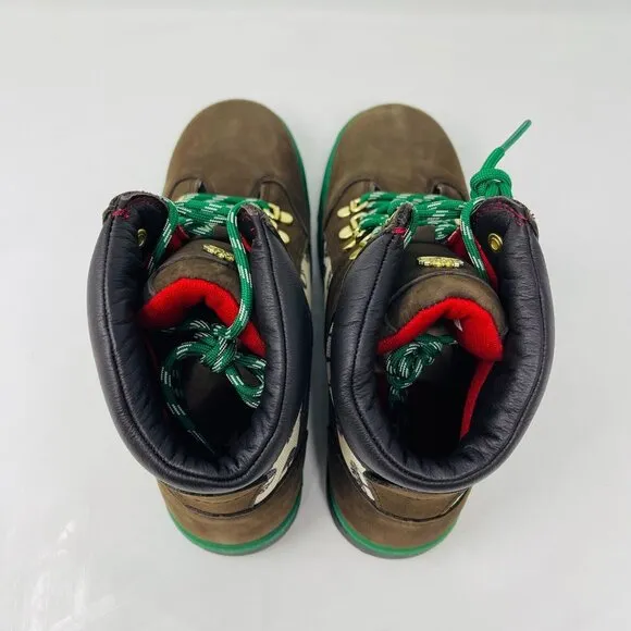 Timberland Juniors 6 Inch Field Boots Brown Green Lace Up Nubuck Youth Size 7