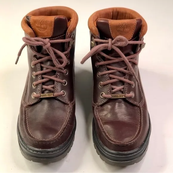 Timberland lace up boots gore-tex mahogany brown leather 8