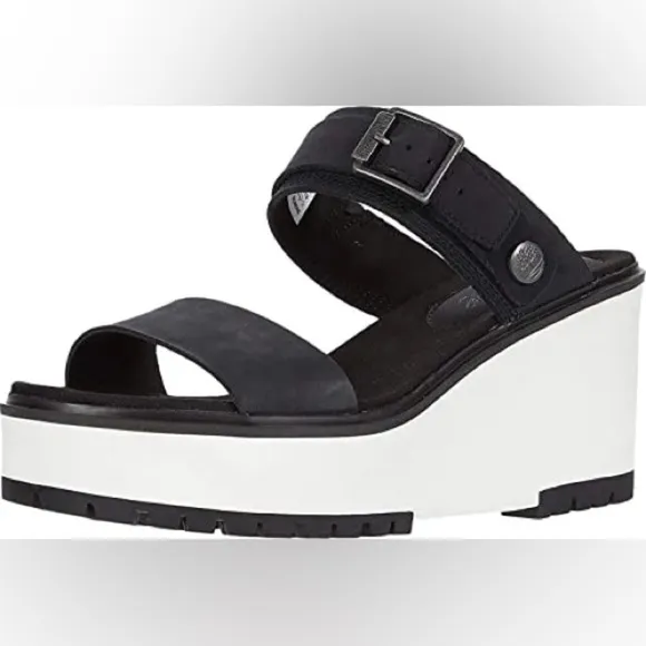 Timberland New Koralyn Sporty Wedge Sandals Nubuck Black Womens Various Sizes