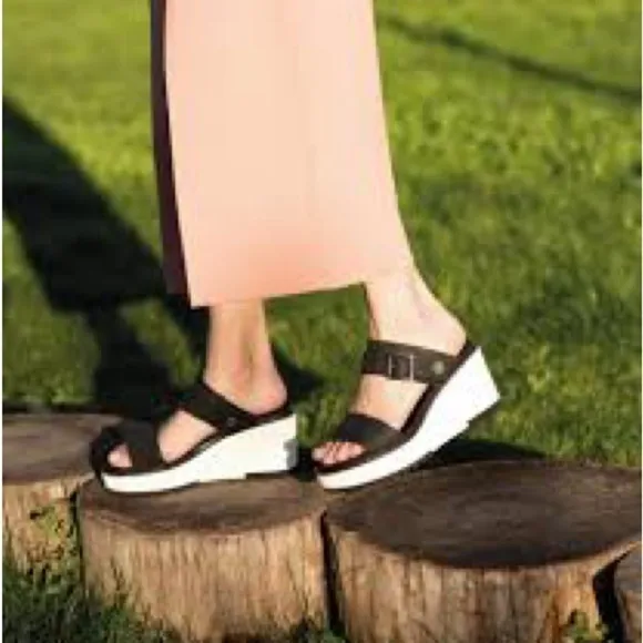Timberland New Koralyn Sporty Wedge Sandals Nubuck Black Womens Various Sizes