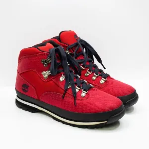 TIMBERLAND Pro Euro Hiker Field Boots Red Nylon High Top Lace Up Red Mens Sz 9.5