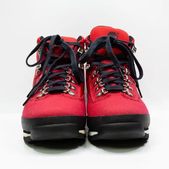 TIMBERLAND Pro Euro Hiker Field Boots Red Nylon High Top Lace Up Red Mens Sz 9.5
