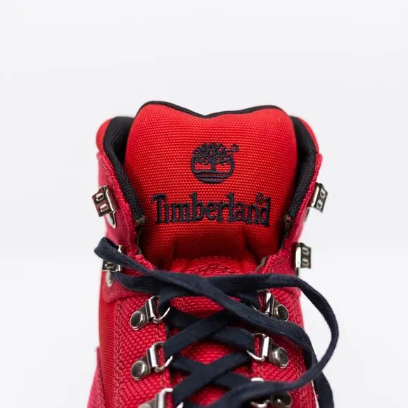 TIMBERLAND Pro Euro Hiker Field Boots Red Nylon High Top Lace Up Red Mens Sz 9.5