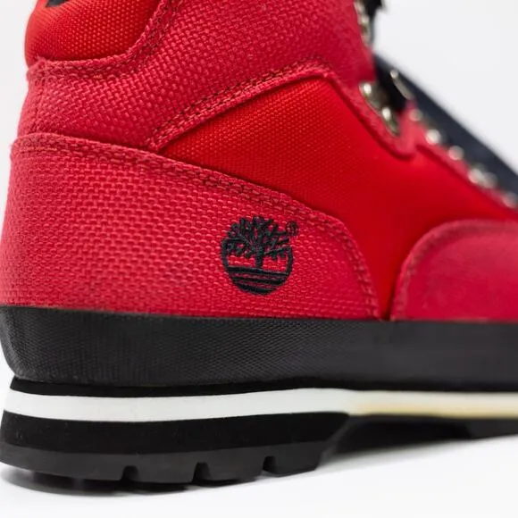 TIMBERLAND Pro Euro Hiker Field Boots Red Nylon High Top Lace Up Red Mens Sz 9.5