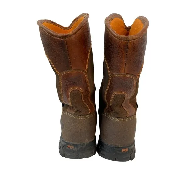 Timberland PRO Mens 11.5M Waterproof Leather Steel Toe Work Boots E9059 GUC