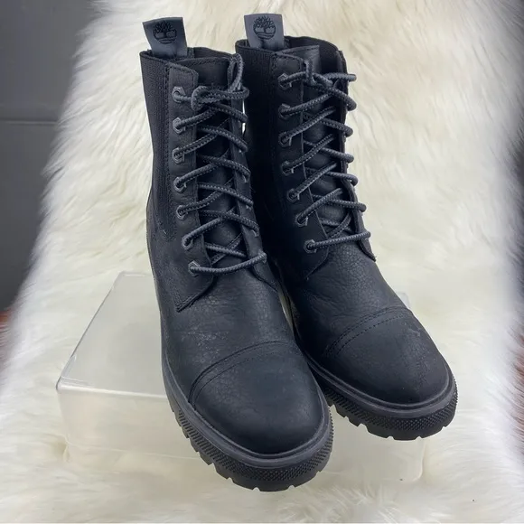 TIMBERLAND SILVER BLOSSOM LACE UP COMBAT BOOTS SIZE 10W
